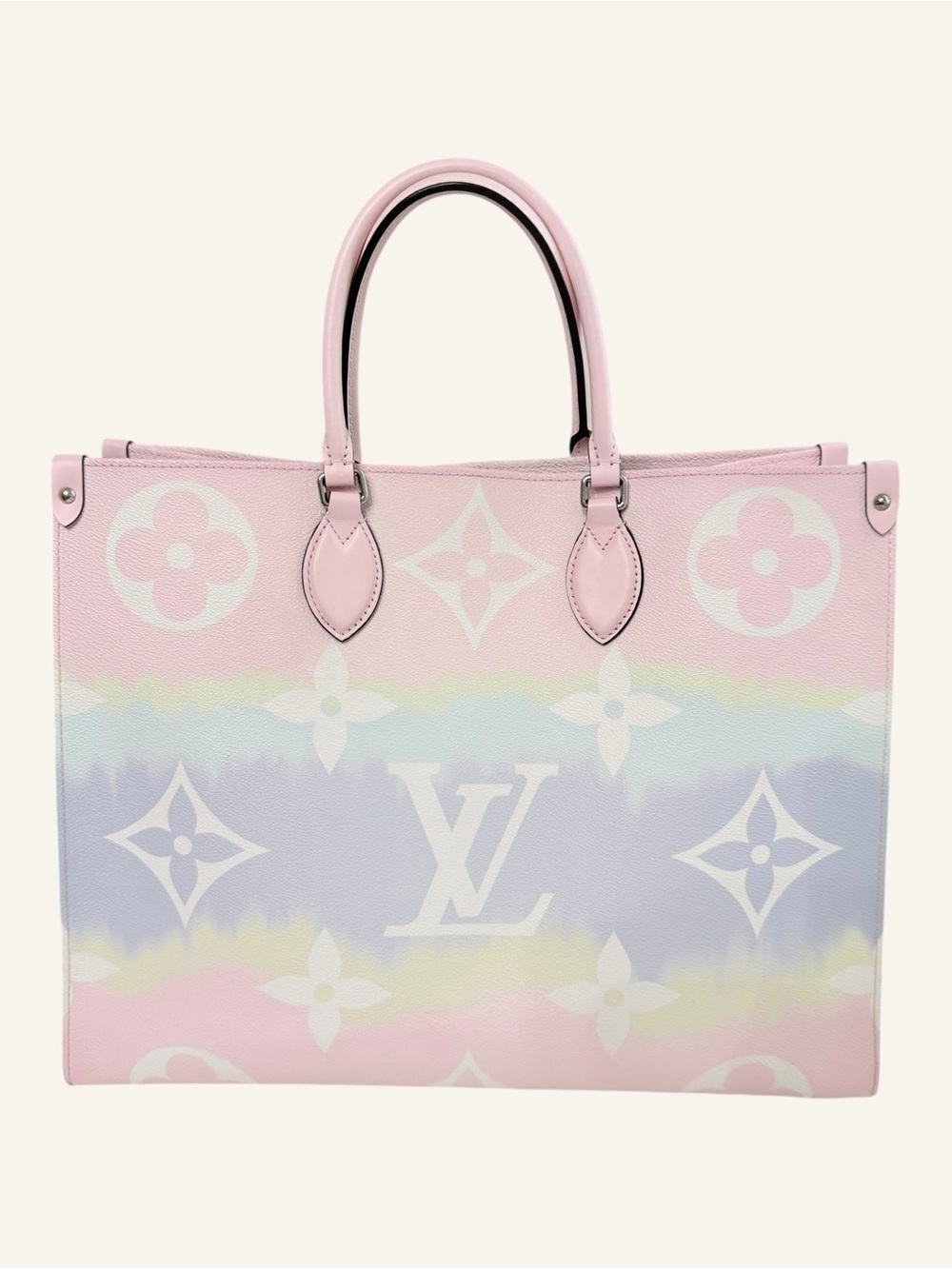 Louis Vuitton Onthego GM By The Pool Pink Blue Pastel Monogram Tote - Picture 2 of 14